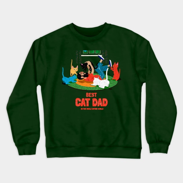 BEST CAT DAD Crewneck Sweatshirt by TJWDraws